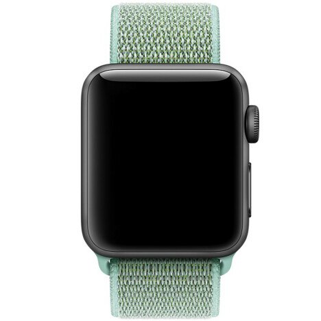 Curea iUni compatibila cu Apple Watch 1/2/3/4/5/6/7, 40mm, Nylon Sport, Woven Strap, Soft Green